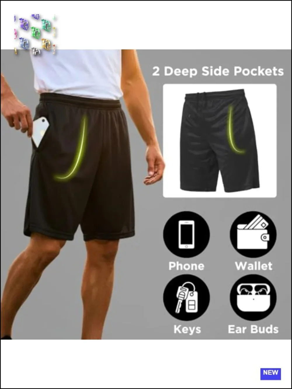 Men's Basketball Shorts 5 Pack Athletic Gym Workout